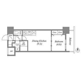 スプランディッド淀屋橋DUE(1DK/8階)の間取り写真