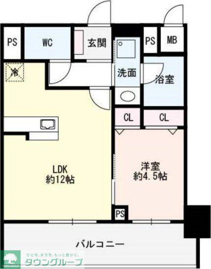 FLAIR丸の内(1LDK/6階)の間取り写真