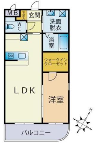 デーメーテール(1LDK/1階)の間取り写真