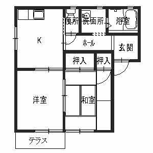 フォーレスタカオカ(2K/1階)の間取り写真