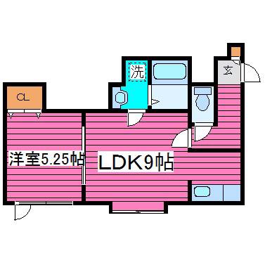 カーザ・フェリスN39(1LDK/2階)の間取り写真
