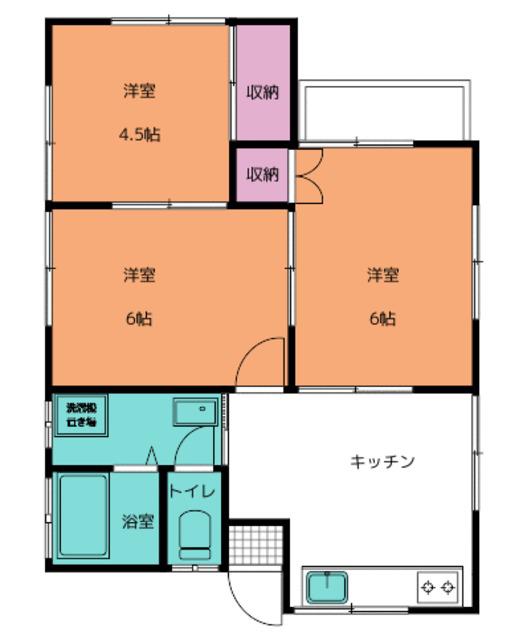 岩澤アパート(3DK/2階)の間取り写真