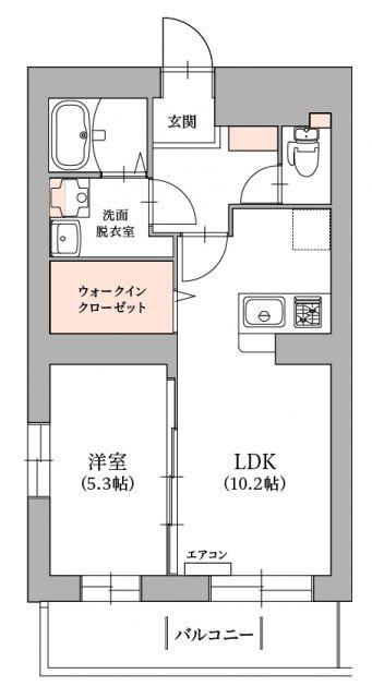 アラモファミリア杉崎町(1LDK/5階)の間取り写真