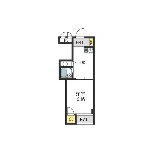 マンション常磐(1DK/3階)の間取り写真