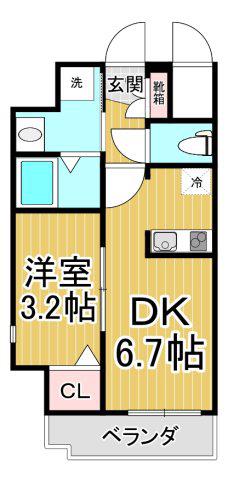 ONLYONEキセラタウンⅡ(1DK/9階)の間取り写真