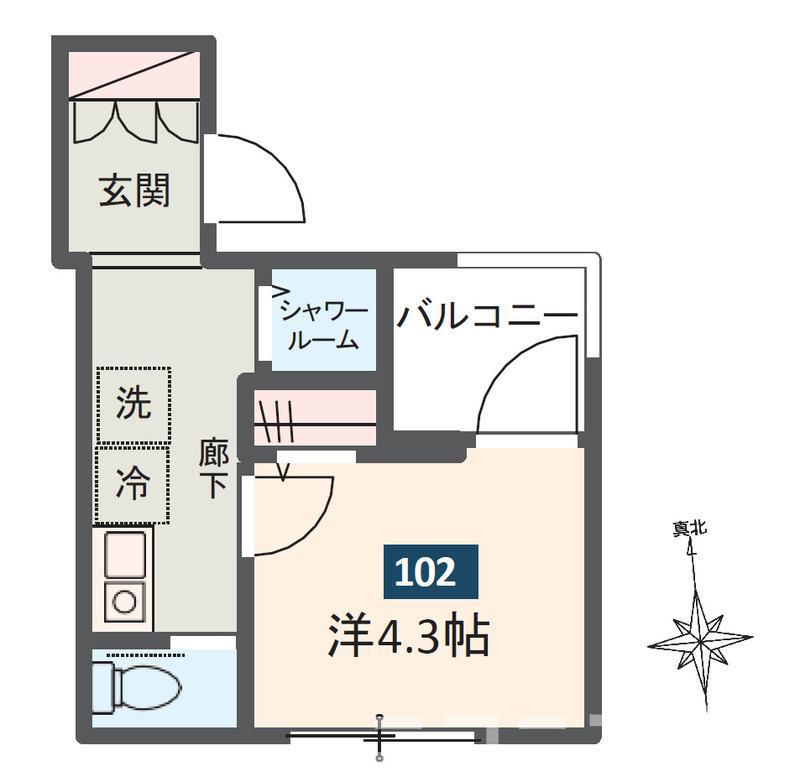 MELDIA東向島II(1K/1階)の間取り写真