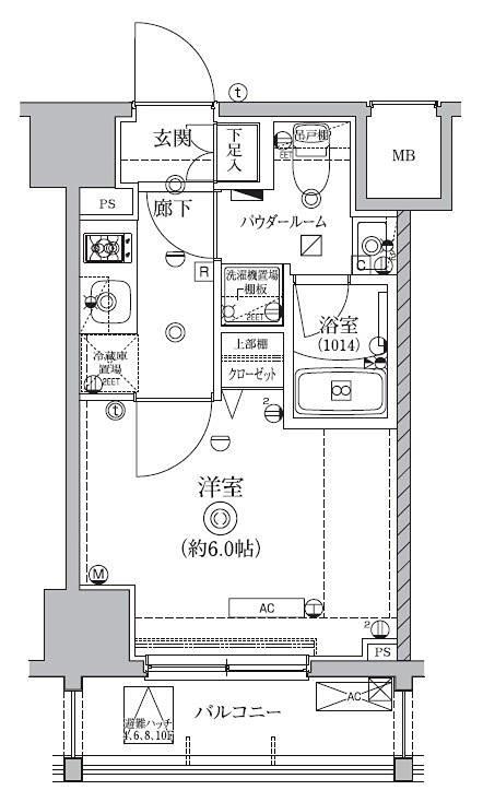 クオリタス南大井(1K/6階)の間取り写真