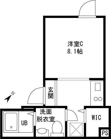 古淵SLIT(ワンルーム/1階)の間取り写真