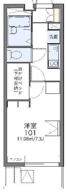 レオパレスグランデール北町(1K/2階)の間取り写真