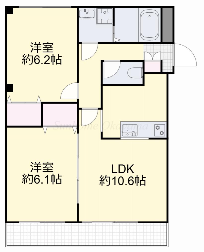 アーバンコート今(2LDK/3階)の間取り写真