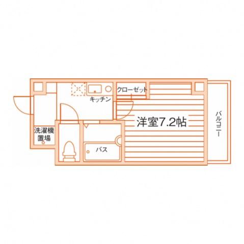 シャトー弥生(ワンルーム/2階)の間取り写真