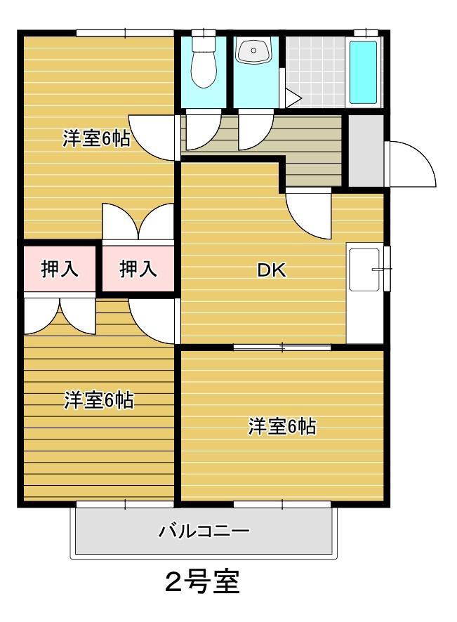 エーデルハイム(3DK/1階)の間取り写真