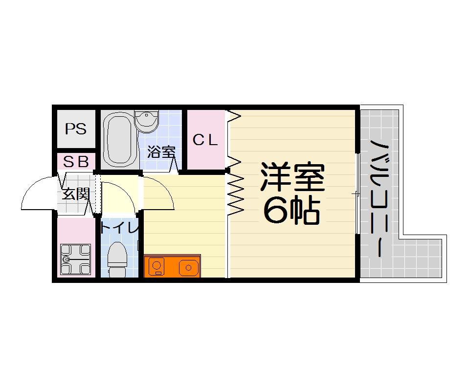 レジデンス川原(1K/7階)の間取り写真