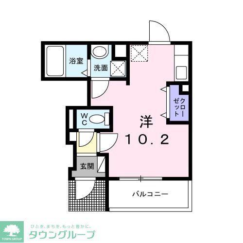 カレント 六笠(ワンルーム/1階)の間取り写真