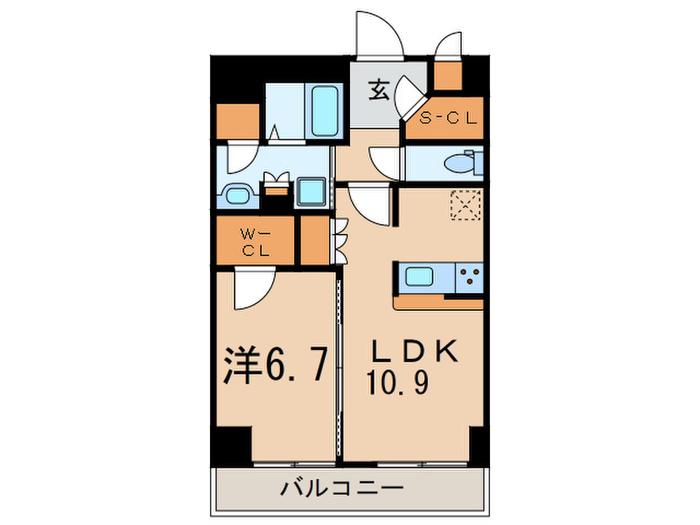 ZINNIA大森西(1LDK/7階)の間取り写真