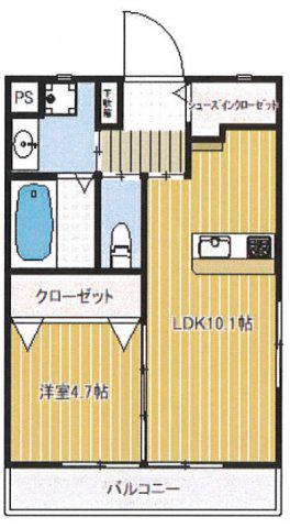 FERZEN(1LDK/1階)の間取り写真