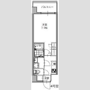 S-RESIDENCE福島GRANDE(1K/3階)の間取り写真