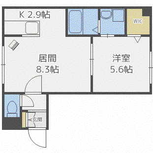 グランメール平岸4・5(1LDK/2階)の間取り写真