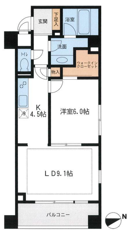 NTPRレジデンス鷹番(1LDK/1階)の間取り写真