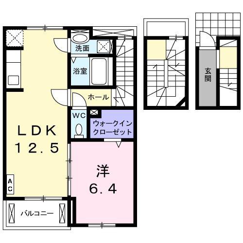 グランデ・フィオーレ(1LDK/3階)の間取り写真