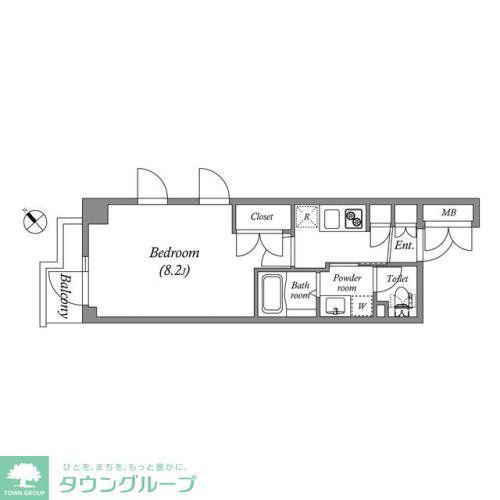 GRANPASEO新宿余丁町(1K/1階)の間取り写真