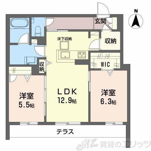 CORNETTO ROSSO(2LDK/1階)の間取り写真