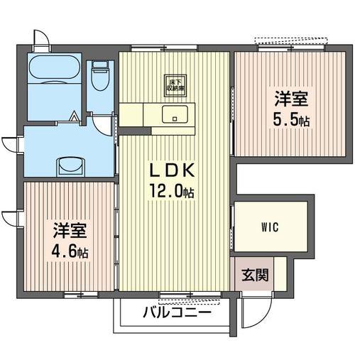 シス・シャンブル(2LDK/1階)の間取り写真
