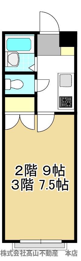 松尾ビル(1K/3階)の間取り写真