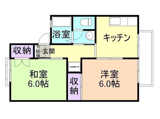 セジュール堀止(2K/2階)の間取り写真