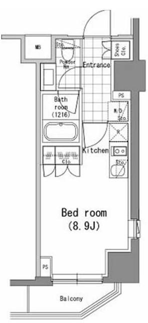 パークハビオ新橋(ワンルーム/9階)の間取り写真