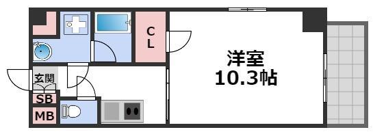 フレンシアノイエ内本町(1K/11階)の間取り写真