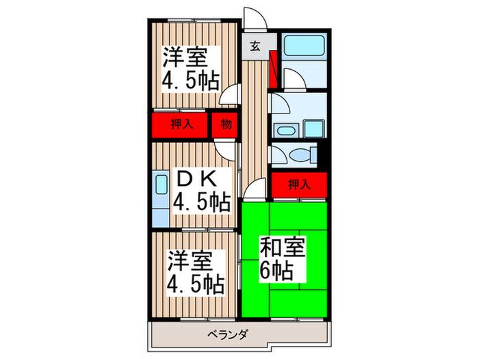 清水ハイツA(3DK/3階)の間取り写真