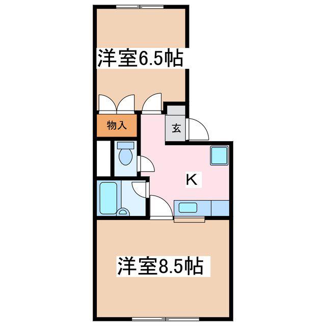 カーサビアンカ(1LDK/1階)の間取り写真