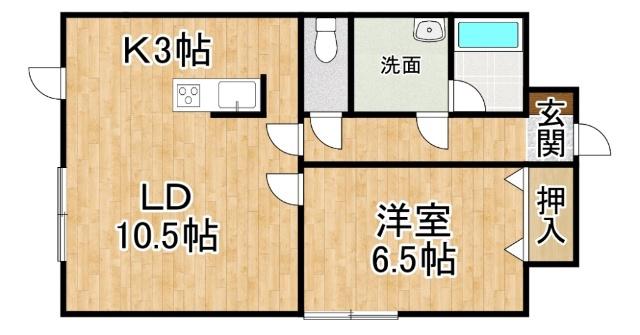 大通11丁目ビル(1LDK/3階)の間取り写真
