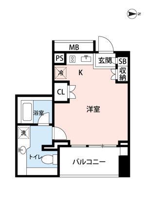 マイナビSTAYグランド四谷外苑東(ワンルーム/5階)の間取り写真