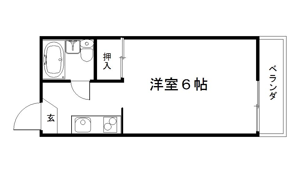グランタック御所西(1K/2階)の間取り写真