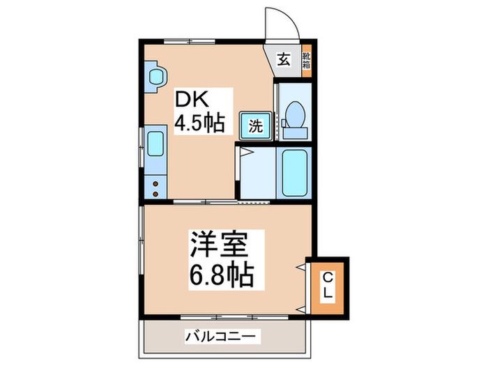 シャンス東寺尾中台13-II(1DK/1階)の間取り写真