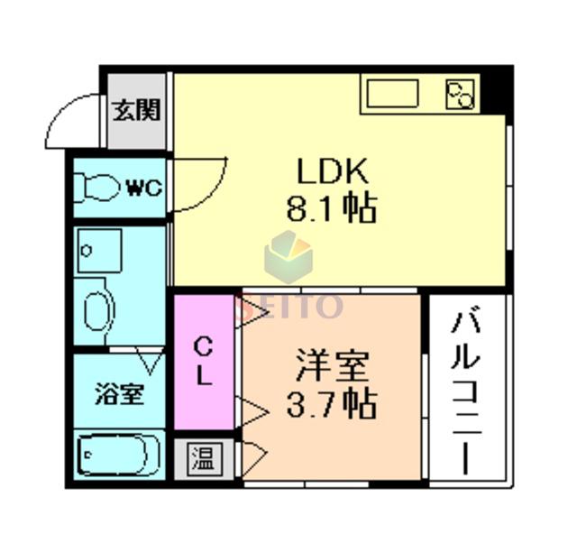 アーバンヴィラ豊中(1LDK/1階)の間取り写真