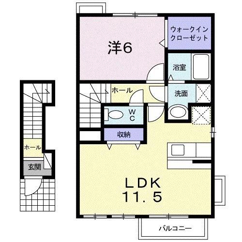 ソフィアコート(1LDK/2階)の間取り写真