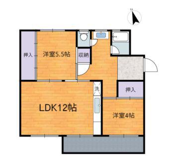 グランベルグ倉敷(2LDK/3階)の間取り写真