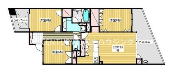 プライマルシティC棟(3LDK/3階)の間取り写真