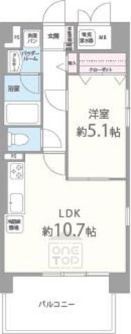 セリーゼ ウエスト(1LDK/3階)の間取り写真