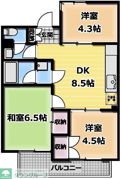 ウエストサイドマンション(3DK/1階)の間取り写真