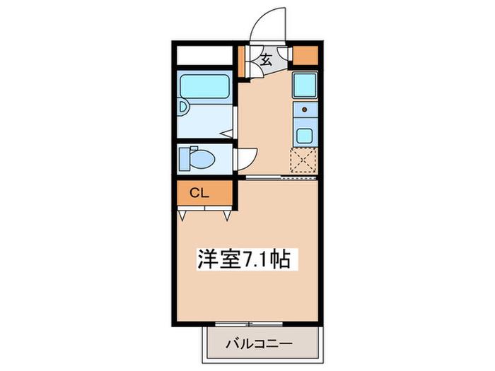パステルハイツ(ワンルーム/1階)の間取り写真