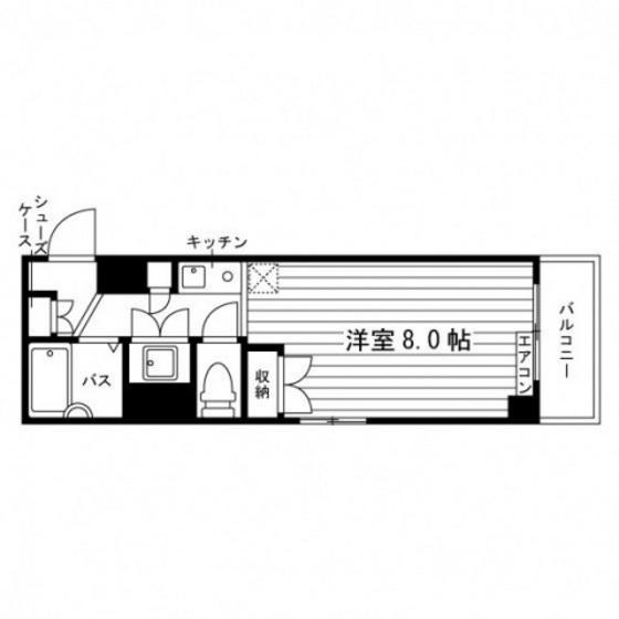 ユニエトワール岡山富田町(ワンルーム/3階)の間取り写真