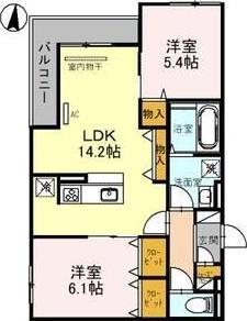 ロイヤルクレヴィア(2LDK/2階)の間取り写真
