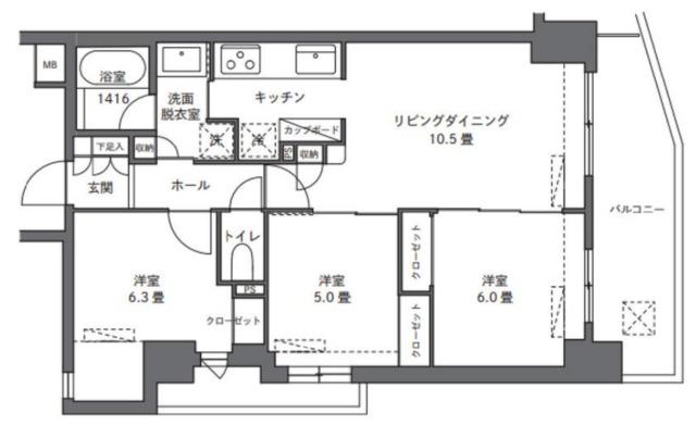 ノルディック南馬込フォレステア(3LDK/3階)の間取り写真