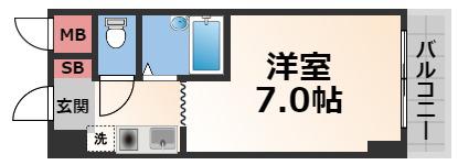 シティパーク菱屋西(1K/4階)の間取り写真
