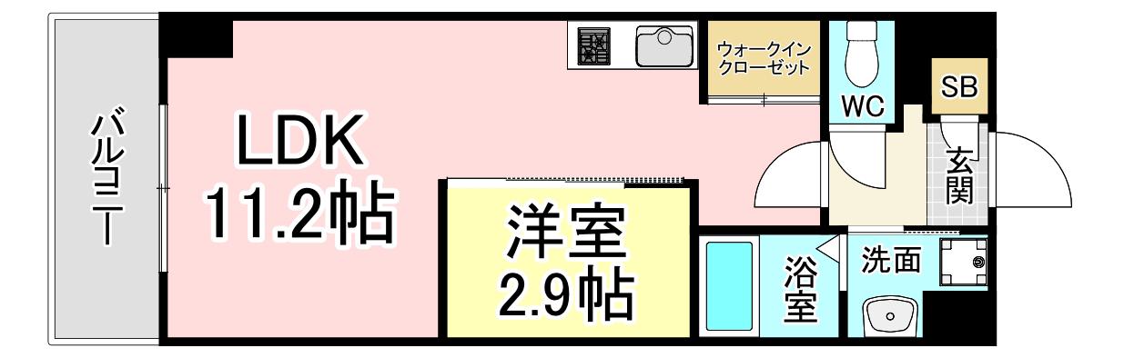 AVENUE KUROSAKI RESIDENCE(1LDK/12階)の間取り写真