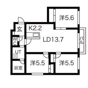 プレミア山の手(3LDK/4階)の間取り写真
